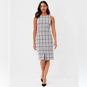 Ann taylor plaid petite sheath dress